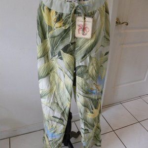 Tommy Bahama  silk and Linen beach pants   with  draw string  NWT